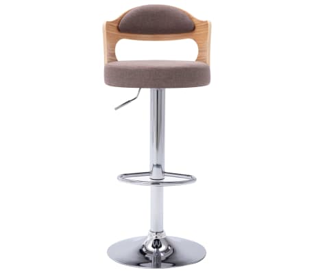 vidaXL Baro taburetės, 2vnt., taupe, i&scaron;lenkta mediena ir audinys