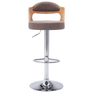 vidaXL Baro taburetės, 2vnt., taupe, i&scaron;lenkta mediena ir audinys