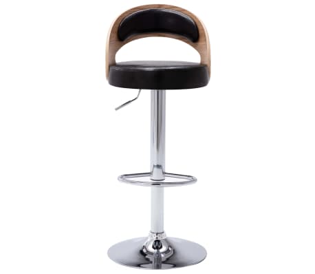 vidaXL Baro taburetės, 2vnt., juodos, išlenkta mediena ir dirbtinė oda