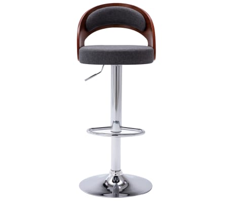 vidaXL Baro taburetės, 2vnt., pilkos, i&scaron;lenkta mediena ir audinys