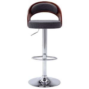 vidaXL Baro taburetės, 2vnt., pilkos, i&scaron;lenkta mediena ir audinys