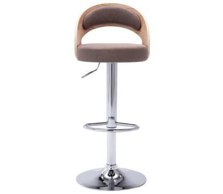 vidaXL Baro taburetės, 2vnt., taupe, išlenkta mediena ir audinys