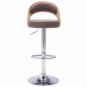 vidaXL Baro taburetės, 2vnt., taupe, išlenkta mediena ir audinys