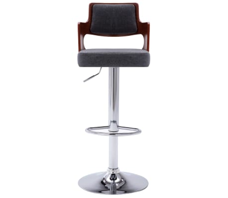 vidaXL Barové stoličky 2 ks tmavě šedé ohýbané dřevo a textil