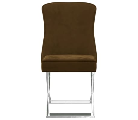 vidaXL Krzesło stołowe, brązowy, 53x52x98 cm, aksamit i stal