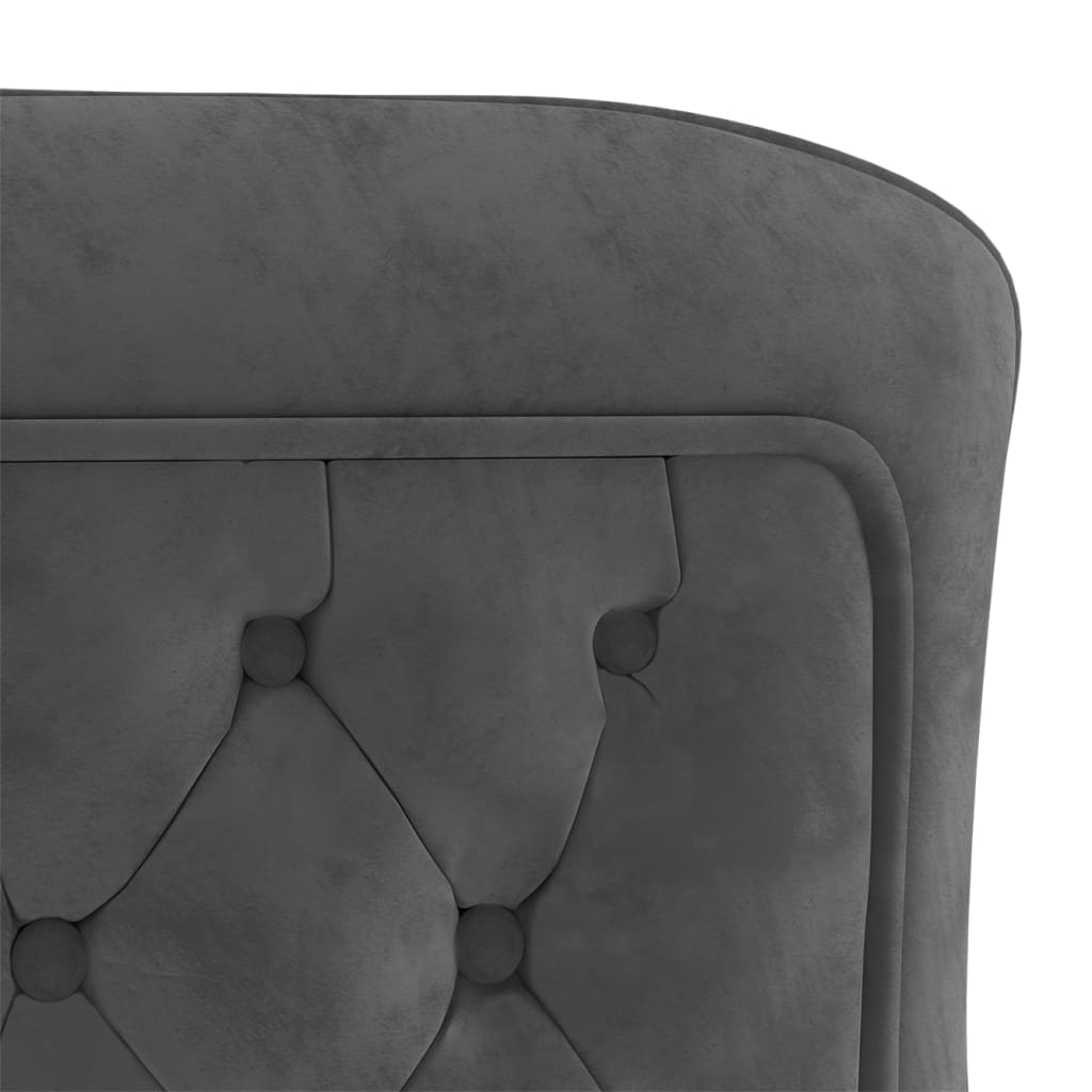  Jedálenská stolička sivá 53x52x98 cm zamat a nehrdzavejúca oceľ