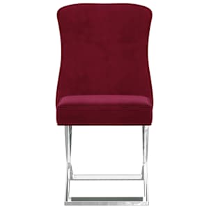 vidaXL Valgomojo kėdė, vyno raudona, 53x52x98cm, aksomas ir plienas