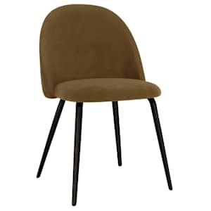 vidaXL Valgomojo kėdės, 4vnt., rudos spalvos, audinys