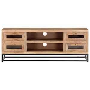 TV stolek 110 x 30 x 40 cm masivní akáciové dřevo - obrázek 2