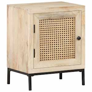 Noční stolek 40 x 30 x 50 cm masivní mangovník a přírodní rákos - obrázek 11