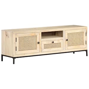 TV stolek 120 x 30 x 40 cm masivní mangovník a přírodní rákos - obrázek 8