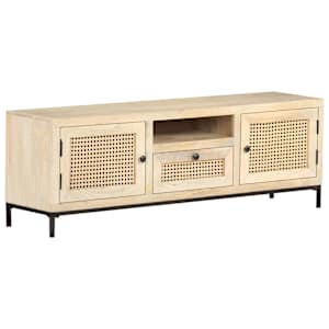 TV stolek 120 x 30 x 40 cm masivní mangovník a přírodní rákos - obrázek 10