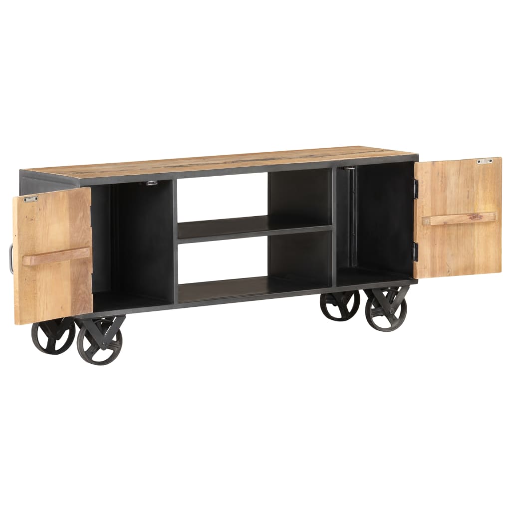 vidaXL Tv-meubel 110x30x49 cm massief gerecycled hout afbeelding