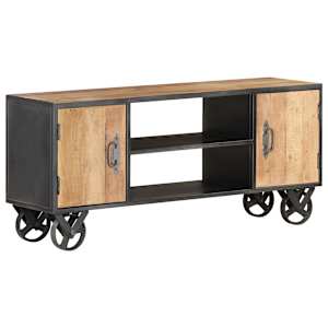 TV stolek 110 x 30 x 49 cm masivní recyklované dřevo - obrázek 8