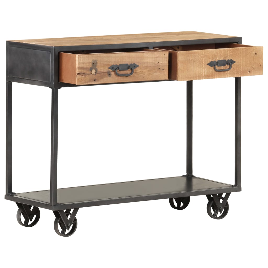 vidaXL Wandtafel 90x35x74 cm massief gerecycled hout afbeelding