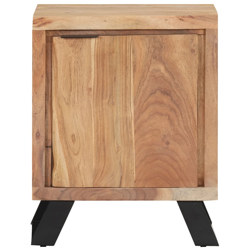 vidaXL Nachtkastje met natuurlijke rand 40x30x50 cm massief acaciahout afbeelding