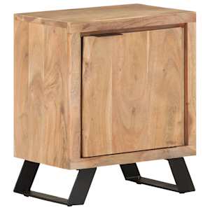 Noční stolek 40 x 30 x 50 cm masivní akáciové dřevo živé hrany - obrázek 9