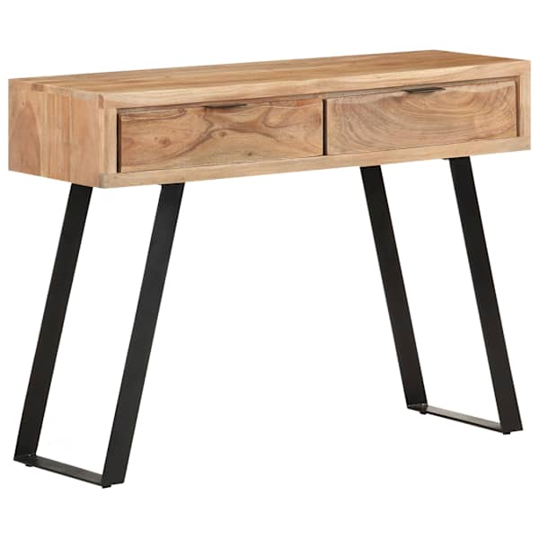 vidaXL konsoollaud, 100x35x76 cm, naturaalsete servadega akaatsiapuit