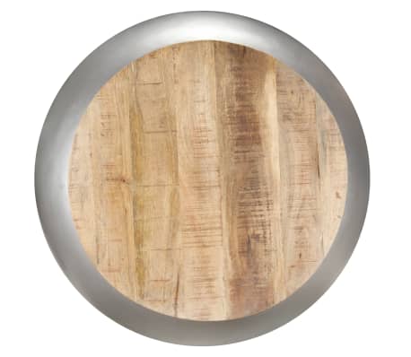 vidaXL Coffee Table Natural, Grey Solid Mango Wood, Iron