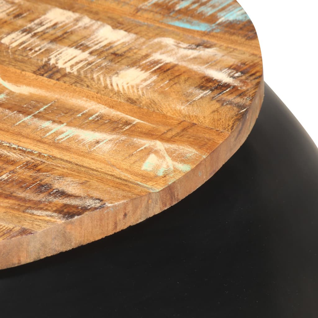  Konferenčný stolík čierny 68x68x30 cm masívne recyklované drevo