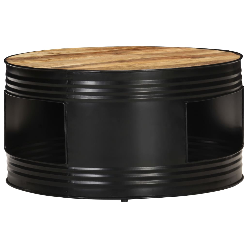 

vidaXL Salontafel 68x68x36 cm massief ruw mangohout zwart