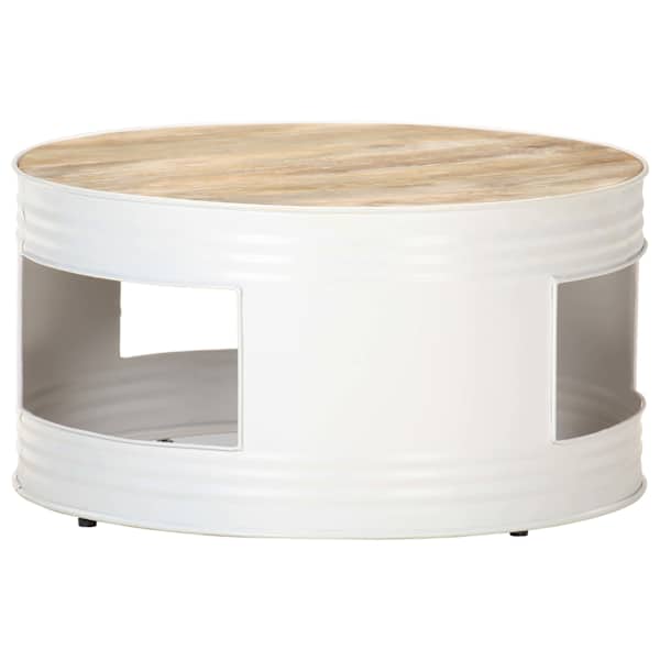 vidaXL kohvilaud, valge 68 x 68 x 36 cm, mangopuit