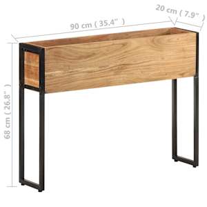 Truhlík 90 x 20 x 68 cm masivní akáciové dřevo - obrázek 5