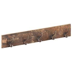 Věšák do předsíně s 5 háčky 100 x 2,5 x 15 cm recyklovaný masiv - obrázek 10