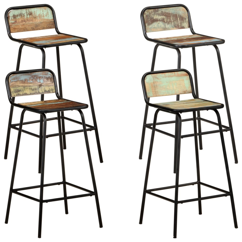 Bar Chairs 4 pcs Solid Reclaimed Wood
