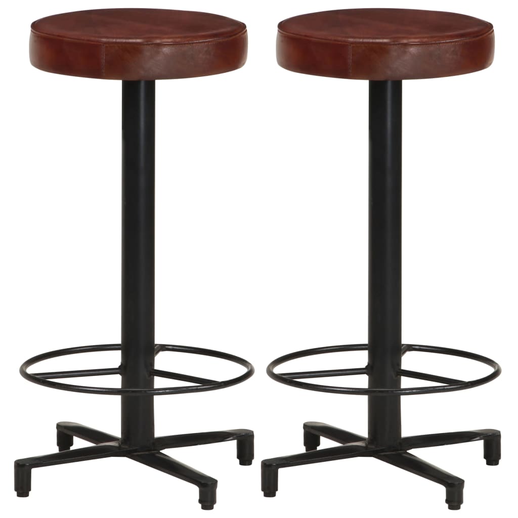 

vidaXL Bar Stools 2 pcs 26" Real Leather