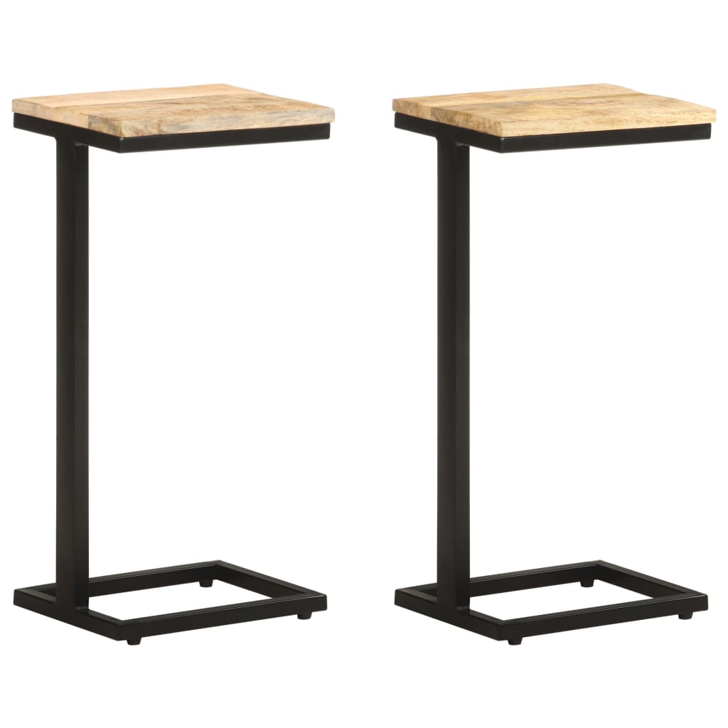 vidaXL Mese laterale, 2 buc. 31,5x24,5x64,5 cm lemn de mango nefinisat