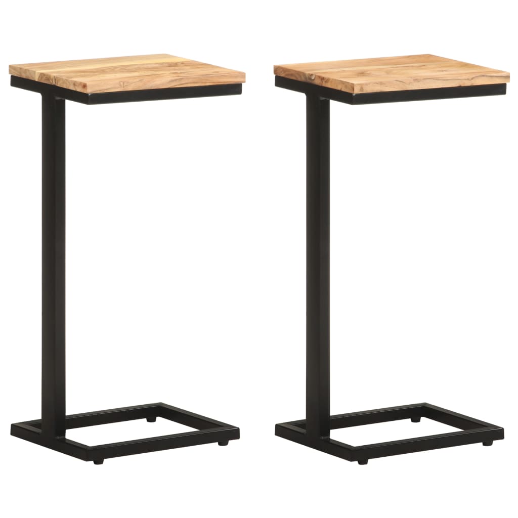 Side Tables 2 pcs 31.5×24.5×64.5 Solid Acacia Wood
