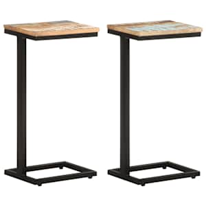 Odkládací stolky 2ks 31,5x24,5x64,5cm masivní recyklované dřevo - obrázek 1