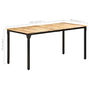 Jídelní stůl 160 x 80 x 76 cm hrubé mangovníkové dřevo - obrázek 7