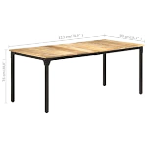 Jídelní stůl 180 x 90 x 76 cm hrubé mangovníkové dřevo - obrázek 7