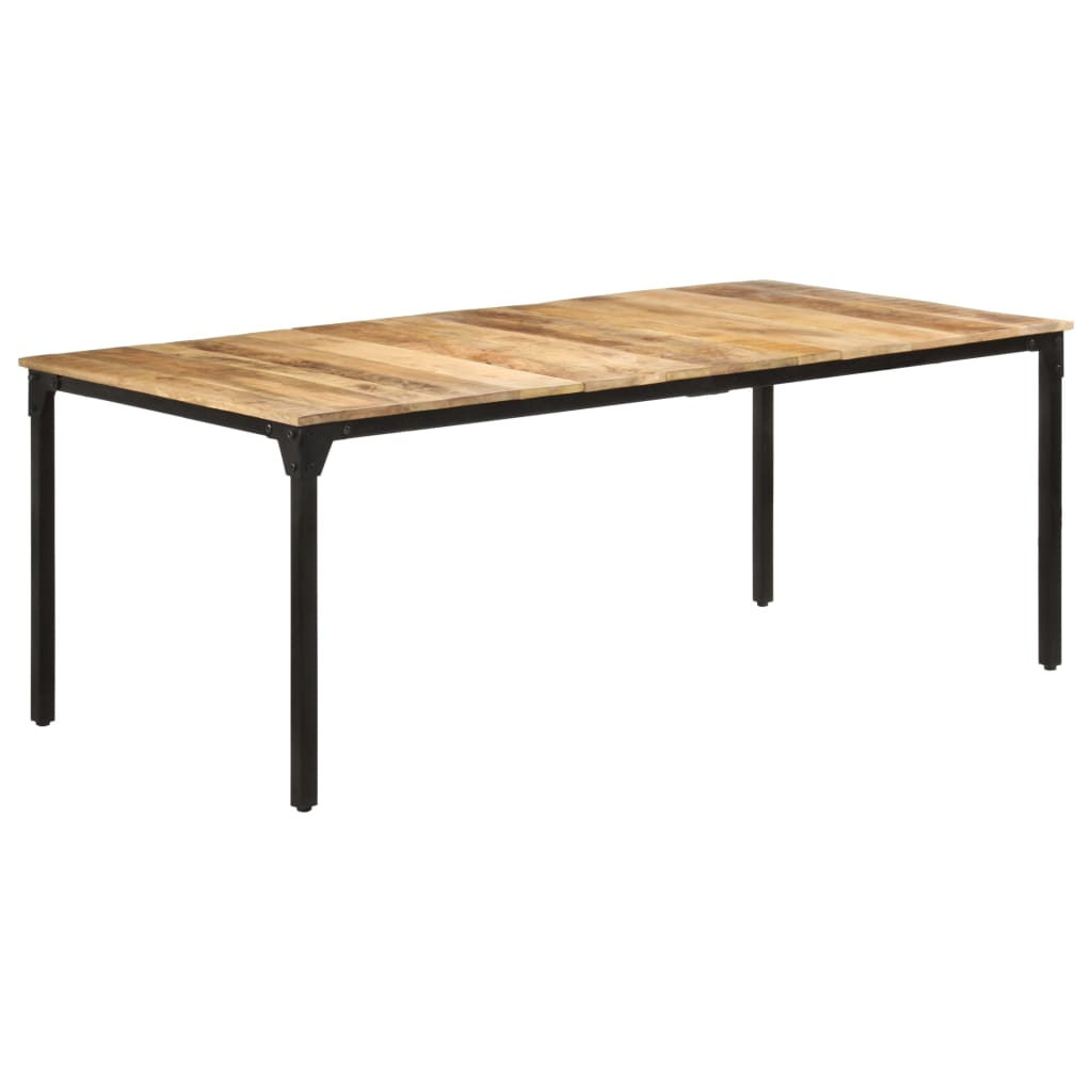 Image of vidaXL Dining Table 200x100x76 cm Rough Mango Wood