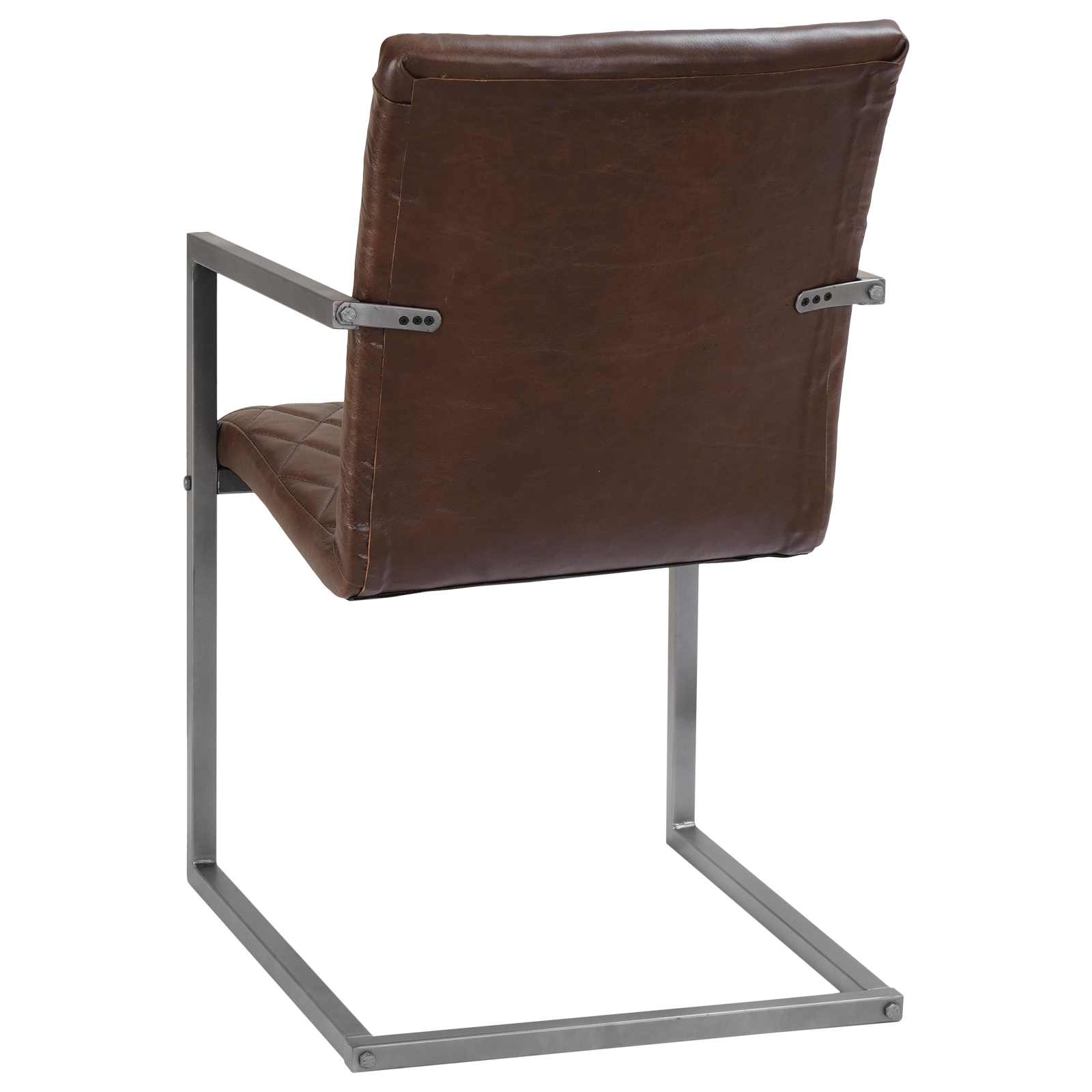 vidaXL Freischwinger 2 Stk. Braun Echtleder – Bild 8