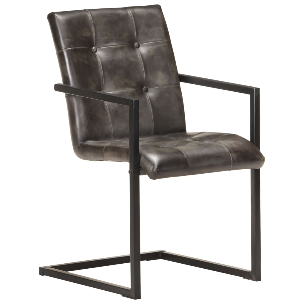 vidaXL Eetkamerstoelen 2 st echt leer verweerd grijs afbeelding