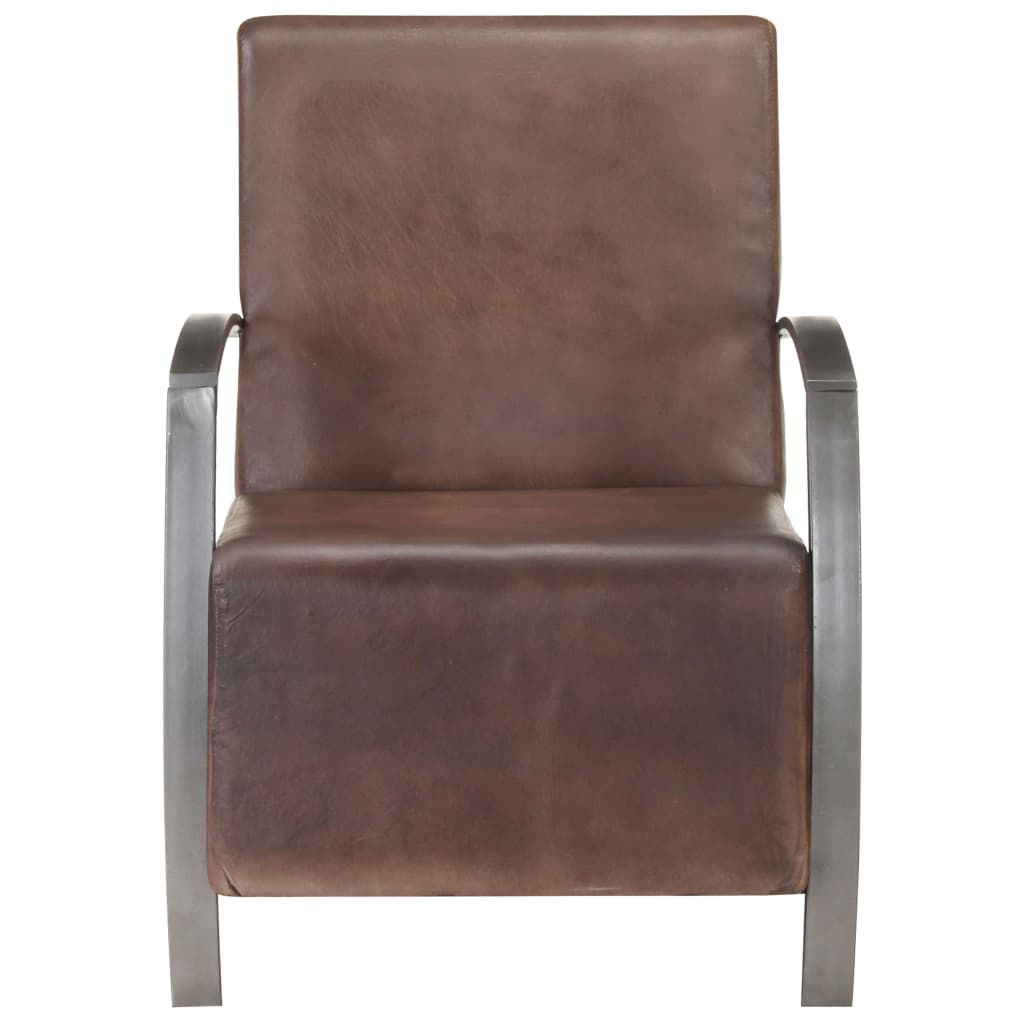 vidaXL Fauteuil Marron Cuir véritable