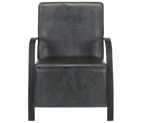 vidaXL Fotel w postarzanym, szarym kolorze, sk&oacute;ra naturalna