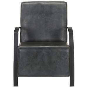vidaXL Fotel w postarzanym, szarym kolorze, sk&oacute;ra naturalna