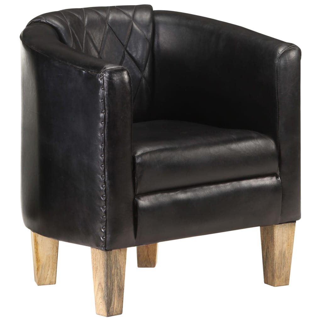 Poltrona A Pozzetto Nera In Vera Pelle VidaXL 18 width=274