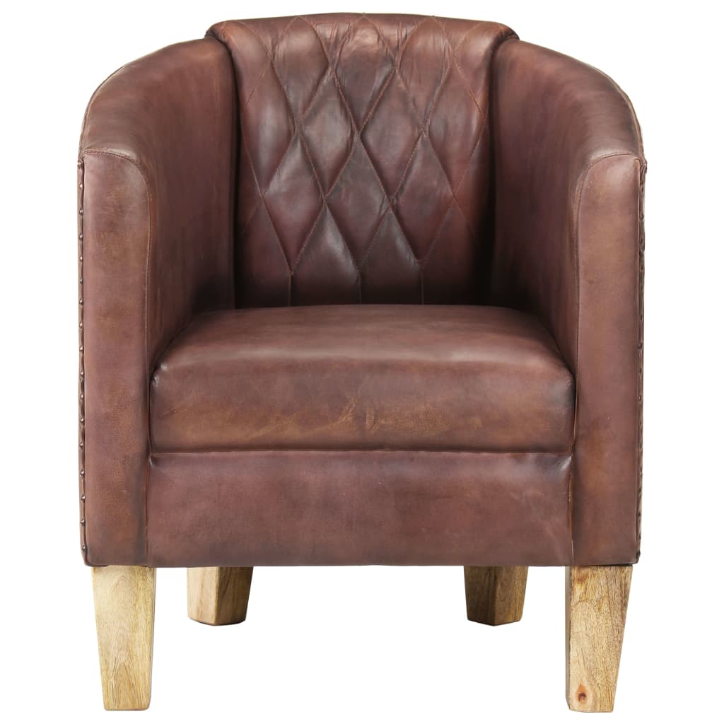 vidaXL Fauteuil Marron Cuir véritable