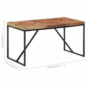 Jídelní stůl 140 x 70 x 76 cm masivní akácie a mangovník - obrázek 7