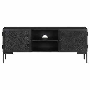 TV stolek černý 115 x 30 x 46 cm masivní mangovníkové dřevo - obrázek 2