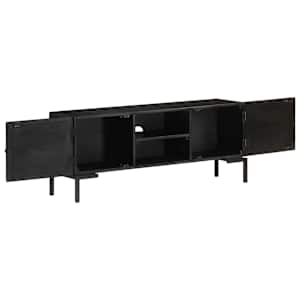 TV stolek černý 115 x 30 x 46 cm masivní mangovníkové dřevo - obrázek 4