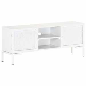 TV stolek bílý 115 x 30 x 46 cm masivní mangovníkové dřevo - obrázek 11