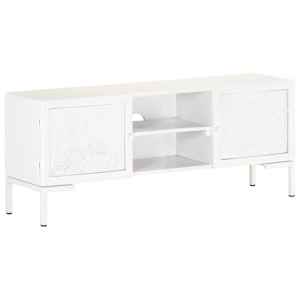 TV stolek bílý 115 x 30 x 46 cm masivní mangovníkové dřevo - obrázek 13