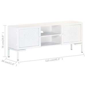 TV stolek bílý 115 x 30 x 46 cm masivní mangovníkové dřevo - obrázek 9