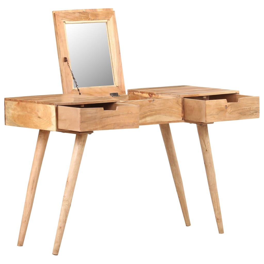 vidaXL Masă de toaletă cu oglindă, 112x45x76 cm, lemn masiv acacia vidaxl.ro